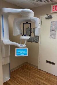 Cone beam CT and panoramic imaging unit in its own room