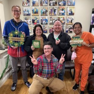 The team dressed in green for St Patrick's Day
